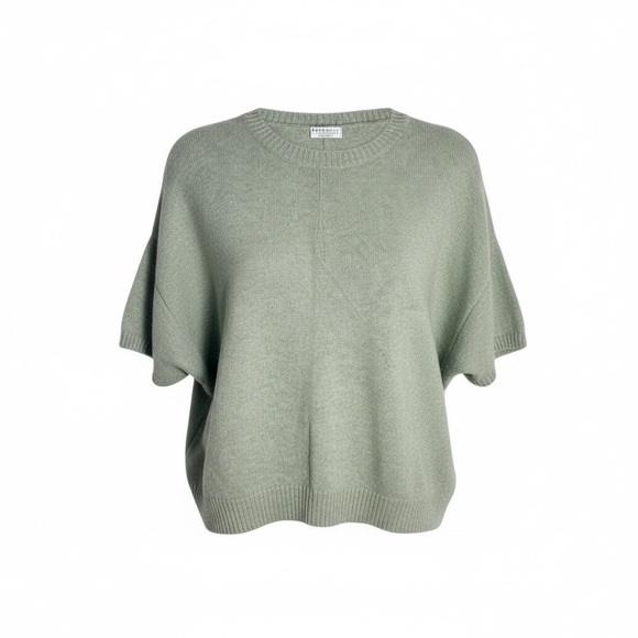 Brunello Cucinelli Oversize Drop Sleeve Crew Cashmere Sweater Size L